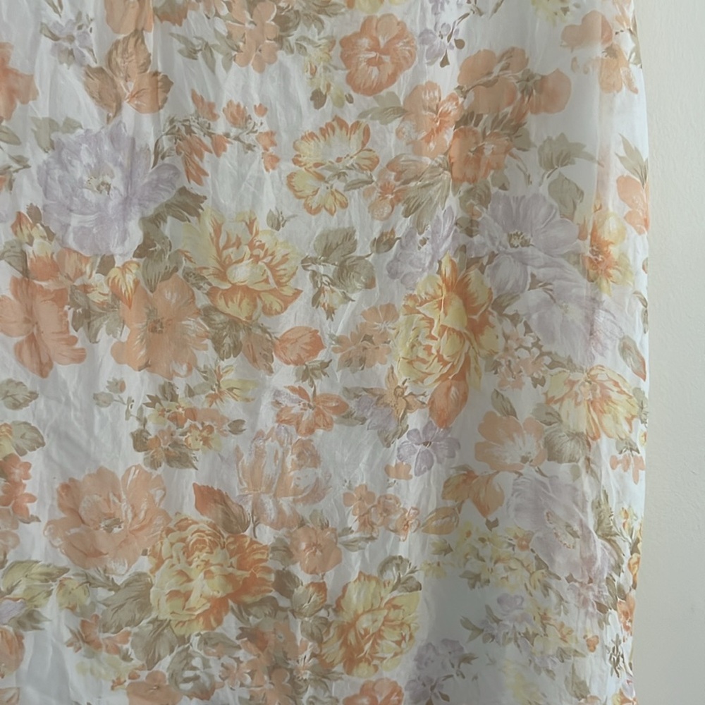 Giusy Floral Silk Tank Top‎ Blouse Orange Yellow Rose S Feminine Romantic - Picture 3 of 5